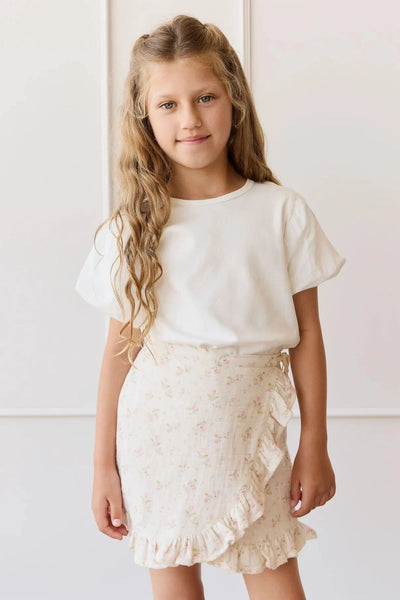 Jamie Kay Myla Top - Parchment - Pima Cotton Short Sleeve Top Jamie Kay 