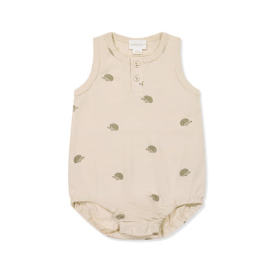 Jamie Kay Noah Playsuit - Henry Hedgehog Birch - Pima Cotton Playsuit Jamie Kay 