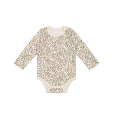 Jamie Kay Organic Cotton Long Sleeve Bodysuit - Ariella Eggnog Bodysuit Jamie Kay 