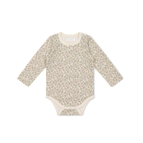 Jamie Kay Long Sleeve Bodysuit - Ariella Eggnog - Organic Cotton