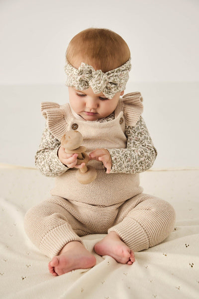 Jamie Kay Organic Cotton Long Sleeve Bodysuit - Ariella Eggnog Bodysuit Jamie Kay 