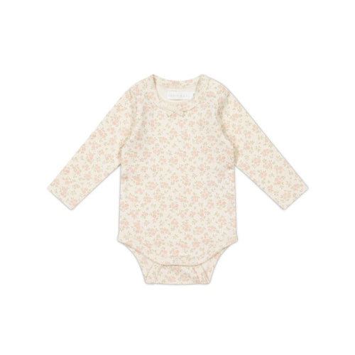 Jamie Kay Long Sleeve Bodysuit - Rosalie Floral Mauve - Organic Cotton
