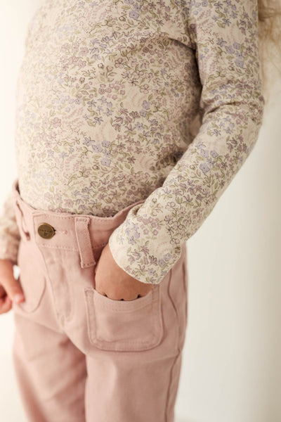 Jamie Kay Organic Cotton Long Sleeve Top - April Floral Mauve Long Sleeve Top Jamie Kay 