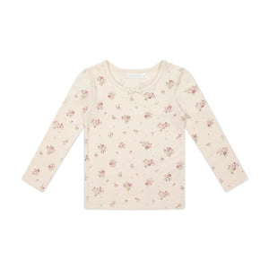 Jamie Kay Long Sleeve Top - Lauren Floral Tofu - Organic Cotton