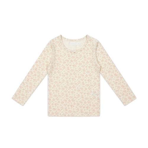 Jamie Kay Long Sleeve Top - Rosalie Floral Mauve - Organic Cotton