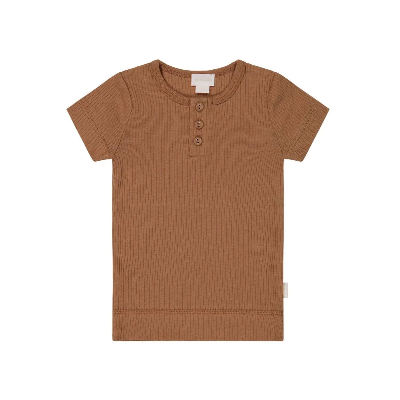 Jamie Kay Organic Cotton Modal Henley Tee - Baker Short Sleeve T-Shirt Jamie Kay 