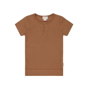 Jamie Kay Modal Henley Tee - Baker - Organic Cotton