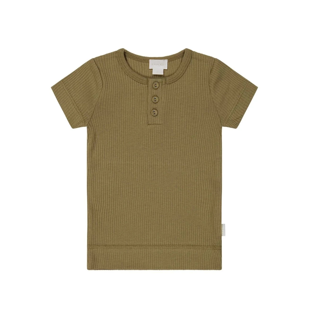 Jamie Kay Organic Cotton Modal Henley Tee - Buffalo Short Sleeve T-Shirt Jamie Kay 