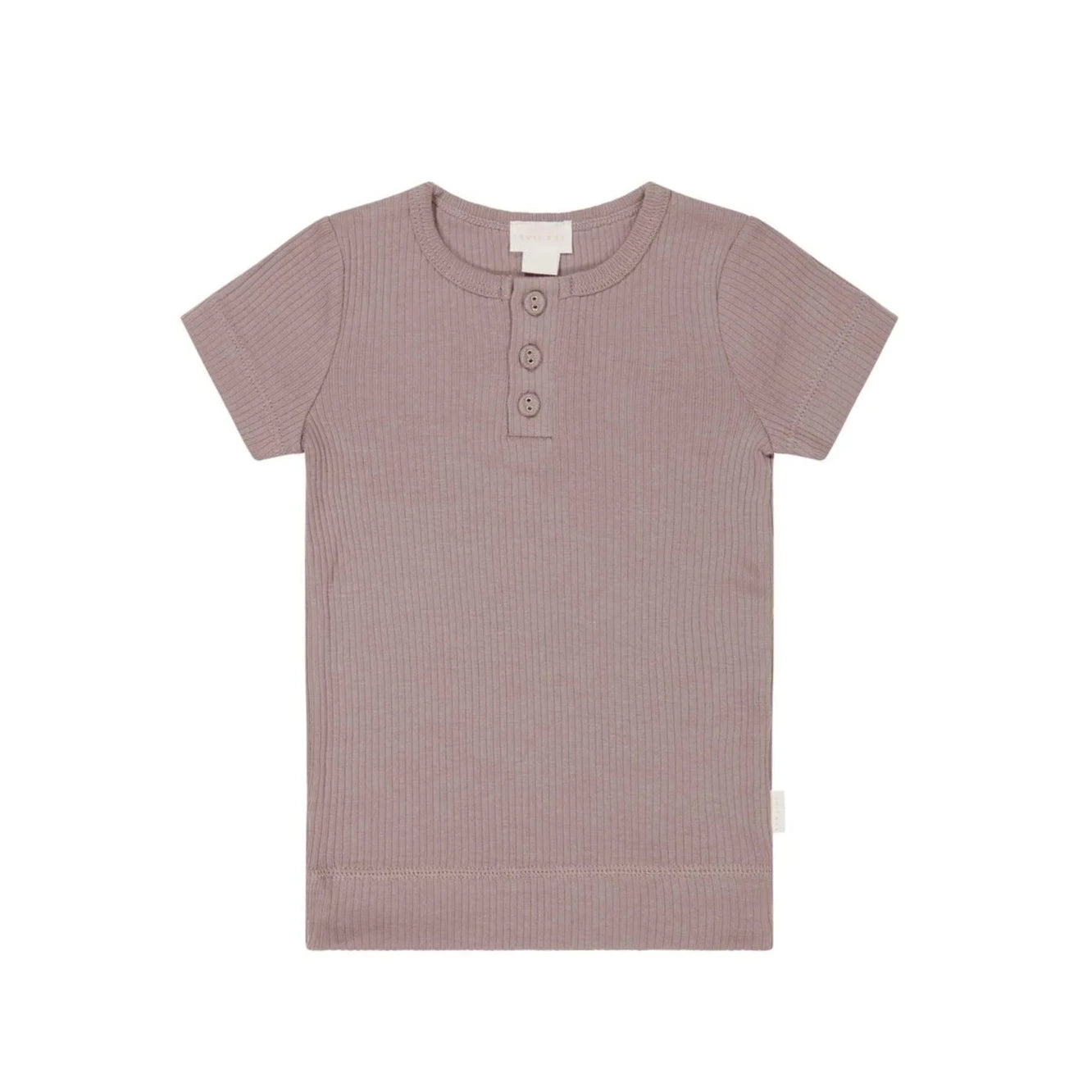 Jamie Kay Organic Cotton Modal Henley Tee - Mauve Shadow Short Sleeve T-Shirt Jamie Kay 
