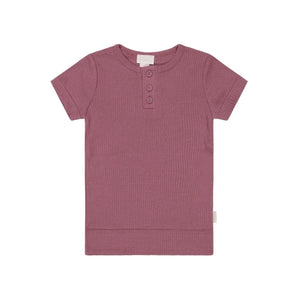 Jamie Kay Modal Henley Tee - Rosette - Organic Cotton