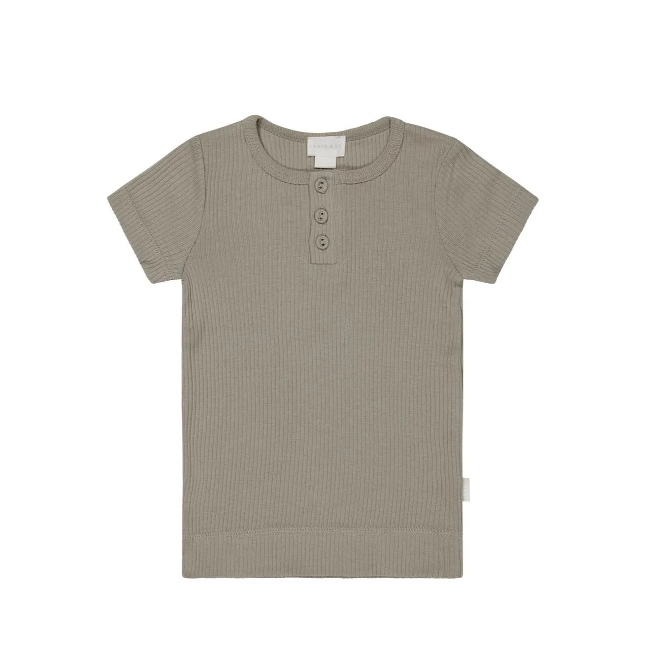 Jamie Kay Organic Cotton Modal Henley Tee - Twig Short Sleeve T-Shirt Jamie Kay 