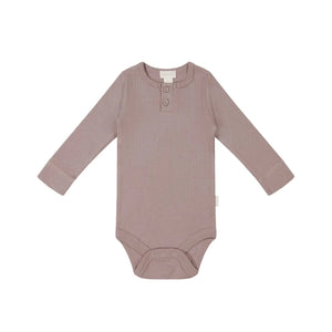 Jamie Kay Modal Long Sleeve Bodysuit - Mauve Shadow - Organic Cotton