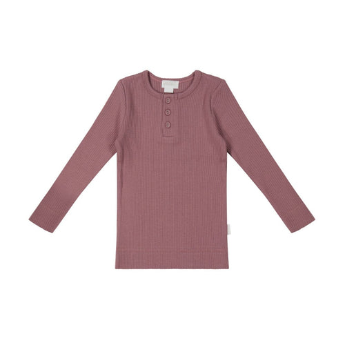 Jamie Kay Modal Long Sleeve Henley - Lilium - Organic Cotton