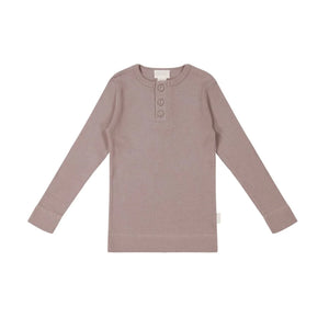 Jamie Kay Modal Long Sleeve Henley - Mauve Shadow - Organic Cotton