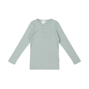 Jamie Kay Modal Long Sleeve Henley - Mineral - Organic Cotton