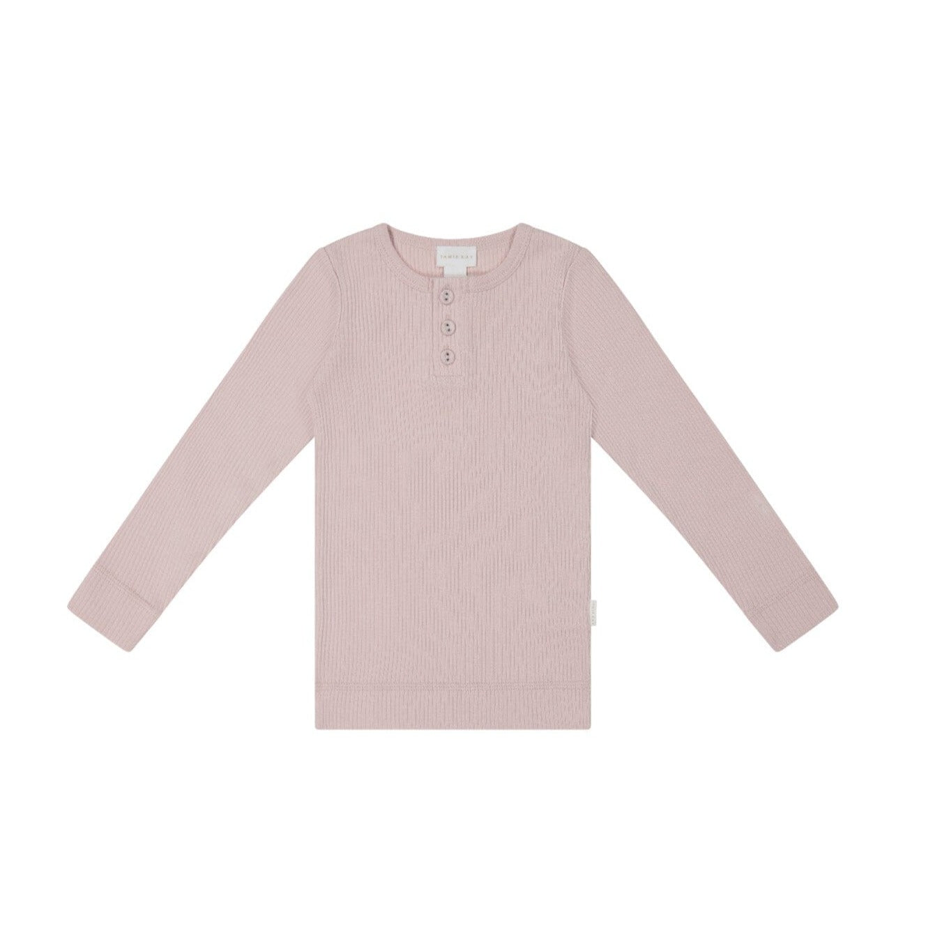 Jamie Kay Organic Cotton Modal Long Sleeve Henley - Old Rose Long Sleeve T-Shirt Jamie Kay 