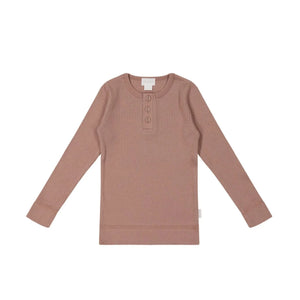 Jamie Kay Modal Long Sleeve Henley - Powder - Organic Cotton