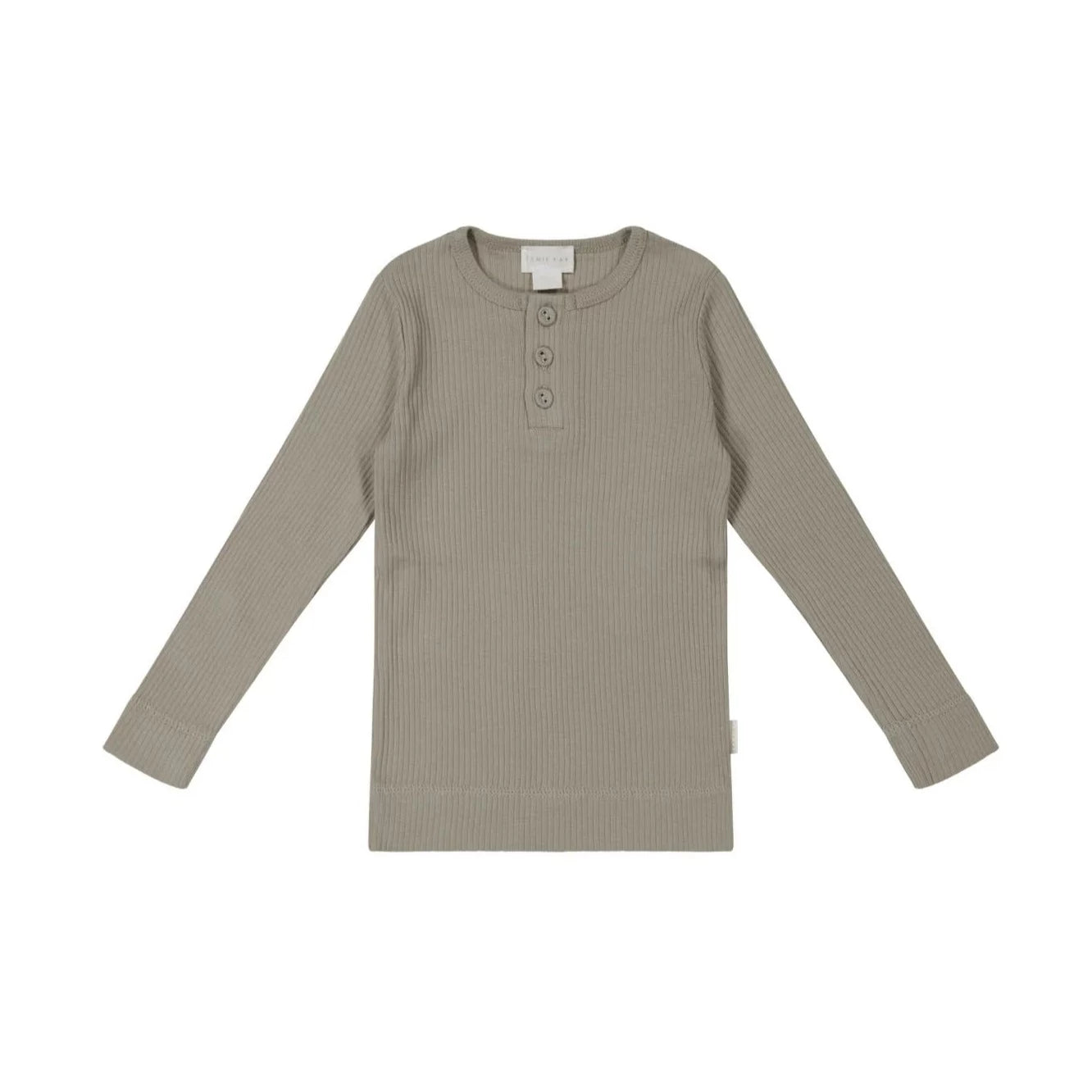Jamie Kay Organic Cotton Modal Long Sleeve Henley - Twig Long Sleeve T-Shirt Jamie Kay 