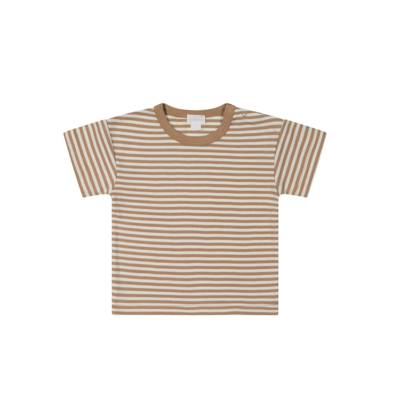 Jamie Kay Pima Cotton Hunter Tee - Narrow Stripe Cafe Au Lait Short Sleeve T-Shirt Jamie Kay 