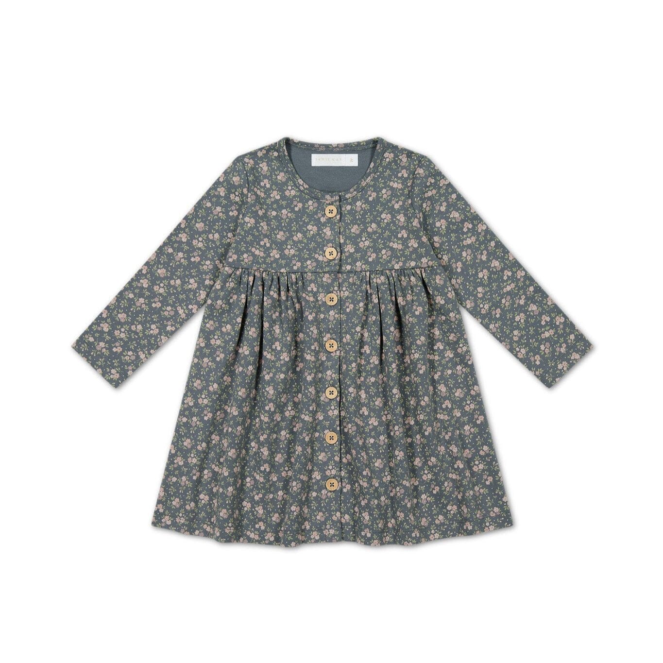 Jamie Kay Poppy Dress - Rosalie Floral Lava - Organic Cotton Long Sleeve Dress Jamie Kay 