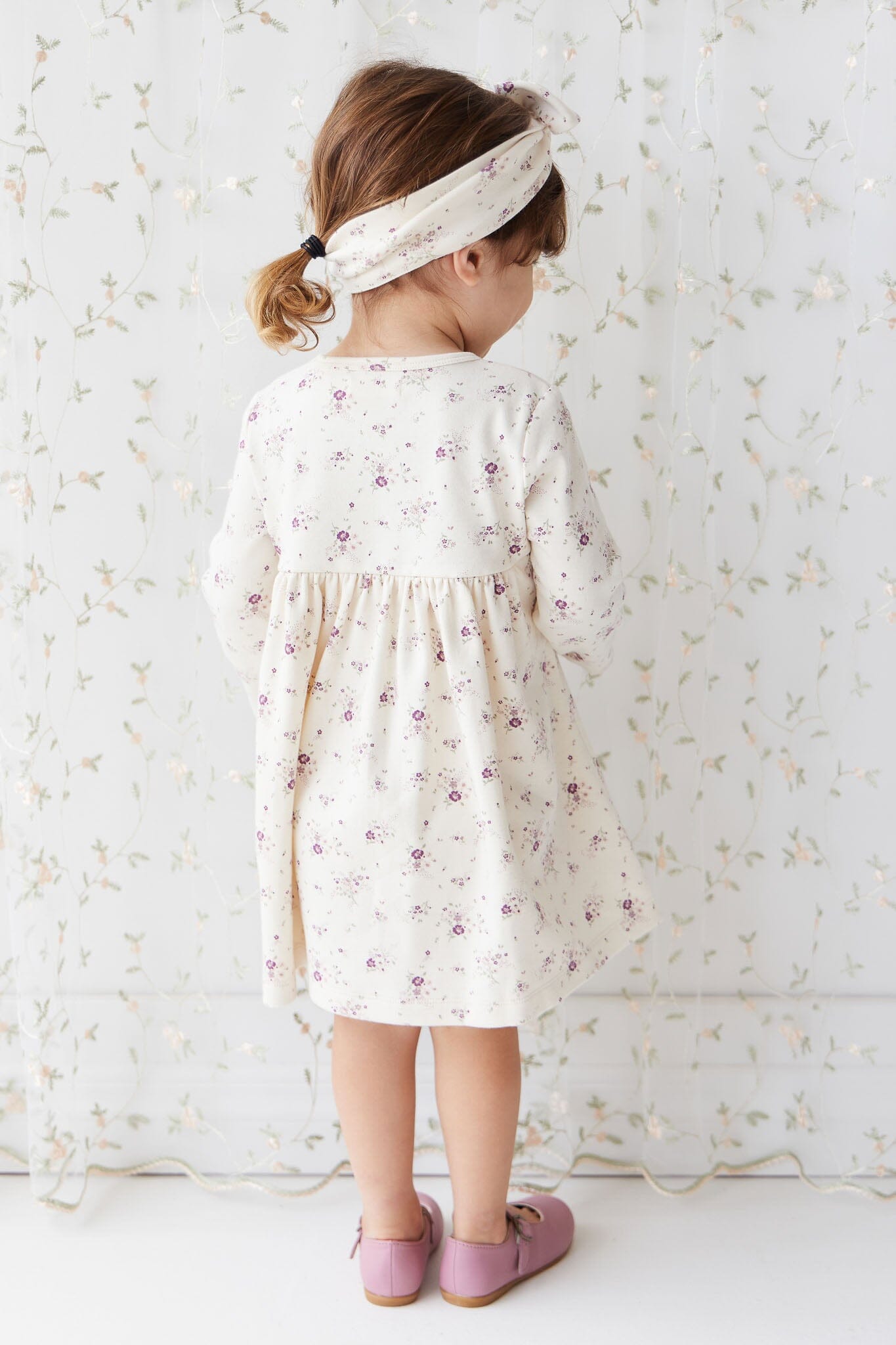 Jamie Kay Poppy Dress - Sweet William Floral Natural - Organic Cotton Long Sleeve Dress Jamie Kay 