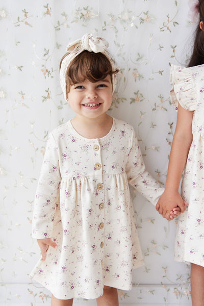 Jamie Kay Poppy Dress - Sweet William Floral Natural - Organic Cotton Long Sleeve Dress Jamie Kay 