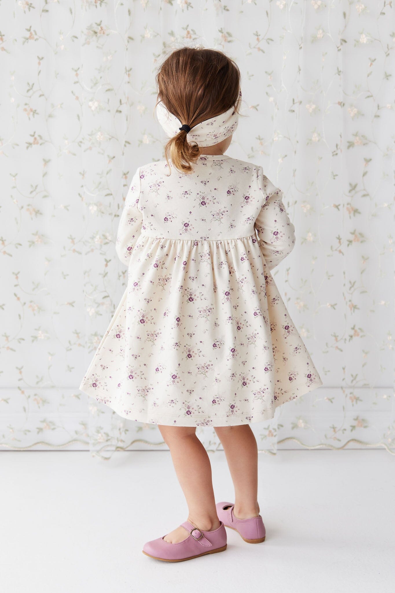 Jamie Kay Poppy Dress - Sweet William Floral Natural - Organic Cotton Long Sleeve Dress Jamie Kay 