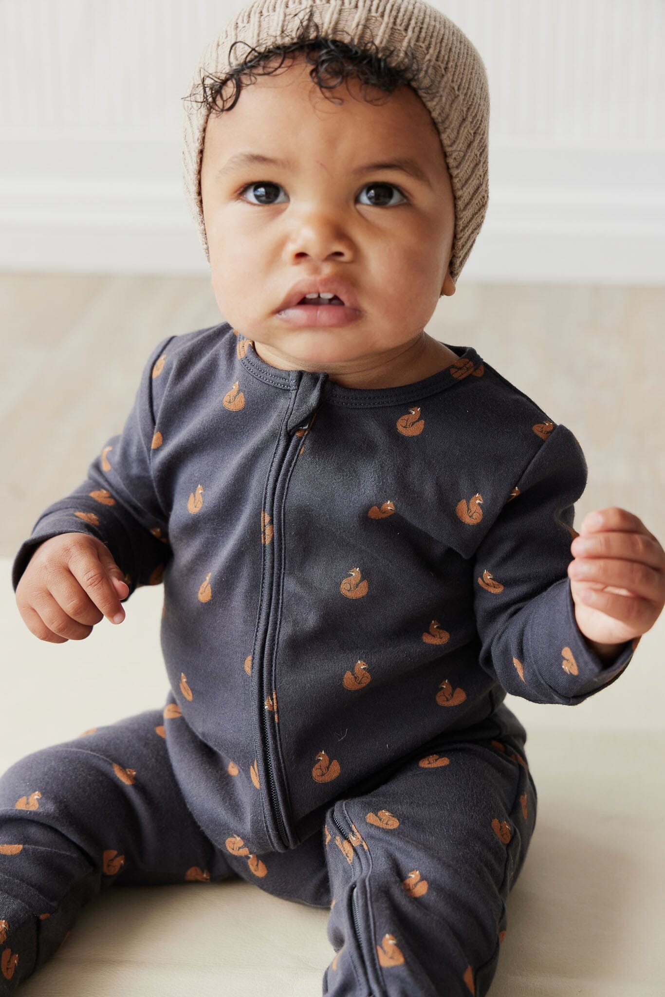 Jamie Kay Reese Zip Onepiece - Fox Cubs Constellation - Organic Cotton Onepiece Jamie Kay 