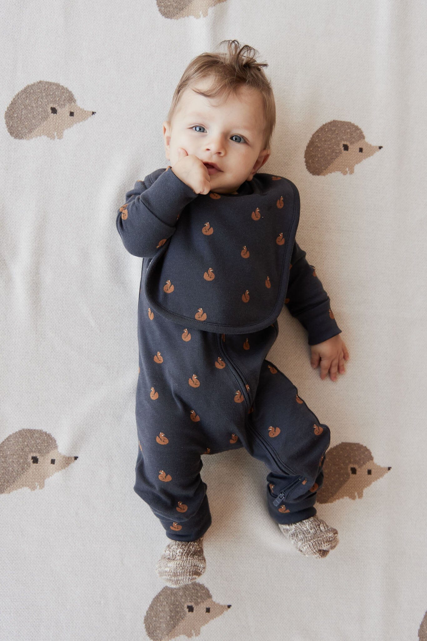 Jamie Kay Reese Zip Onepiece - Fox Cubs Constellation - Organic Cotton Onepiece Jamie Kay 