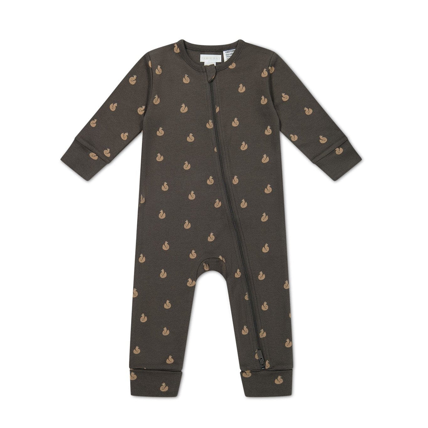 Jamie Kay Reese Zip Onepiece - Fox Cubs Wolf - Organic Cotton Onepiece Jamie Kay 