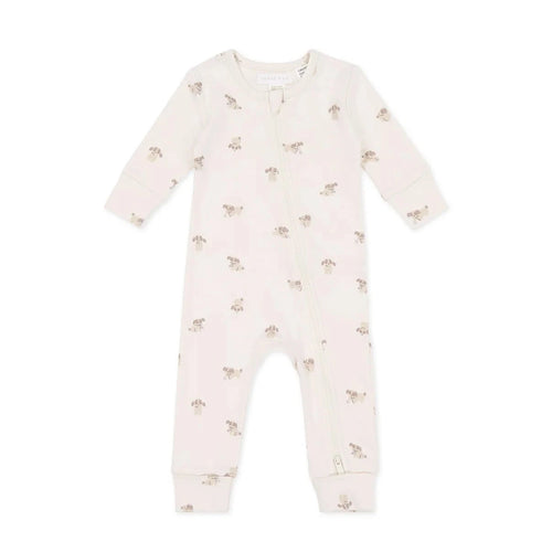 Jamie Kay Reese Zip Onepiece - Sasha Puppy Tofu - Organic Cotton