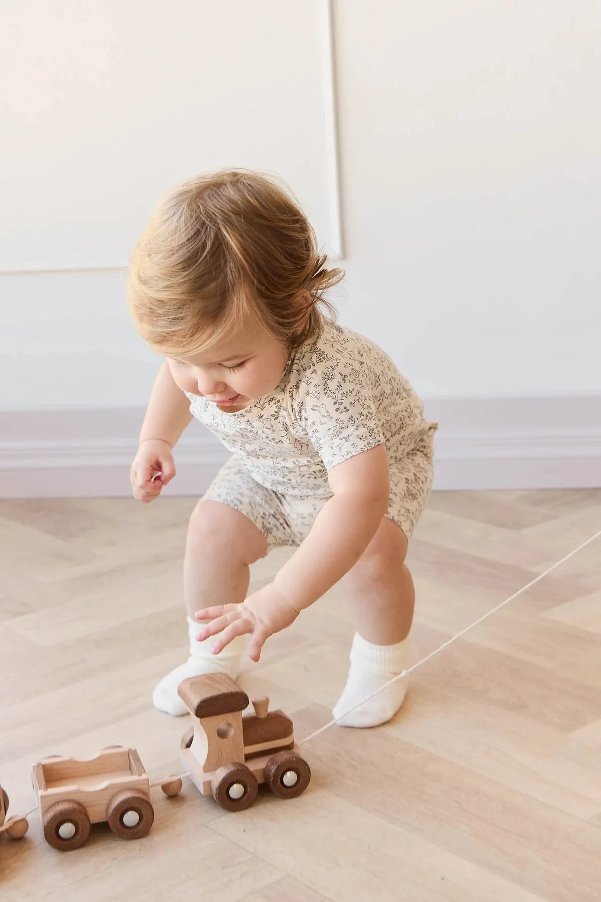 Jamie Kay Skye Short Sleeve Pyjama Set | Garden Bunnies Tofu - Organic Cotton Short Sleeve Pyjamas Jamie Kay 