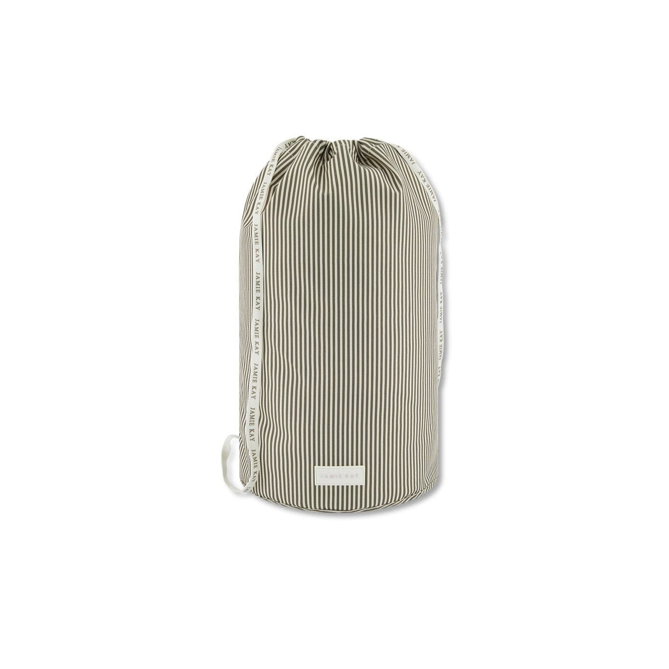 Jamie Kay Swim Bag - Fine Vertical Stripe Dark Olive Wet Bags Jamie Kay 