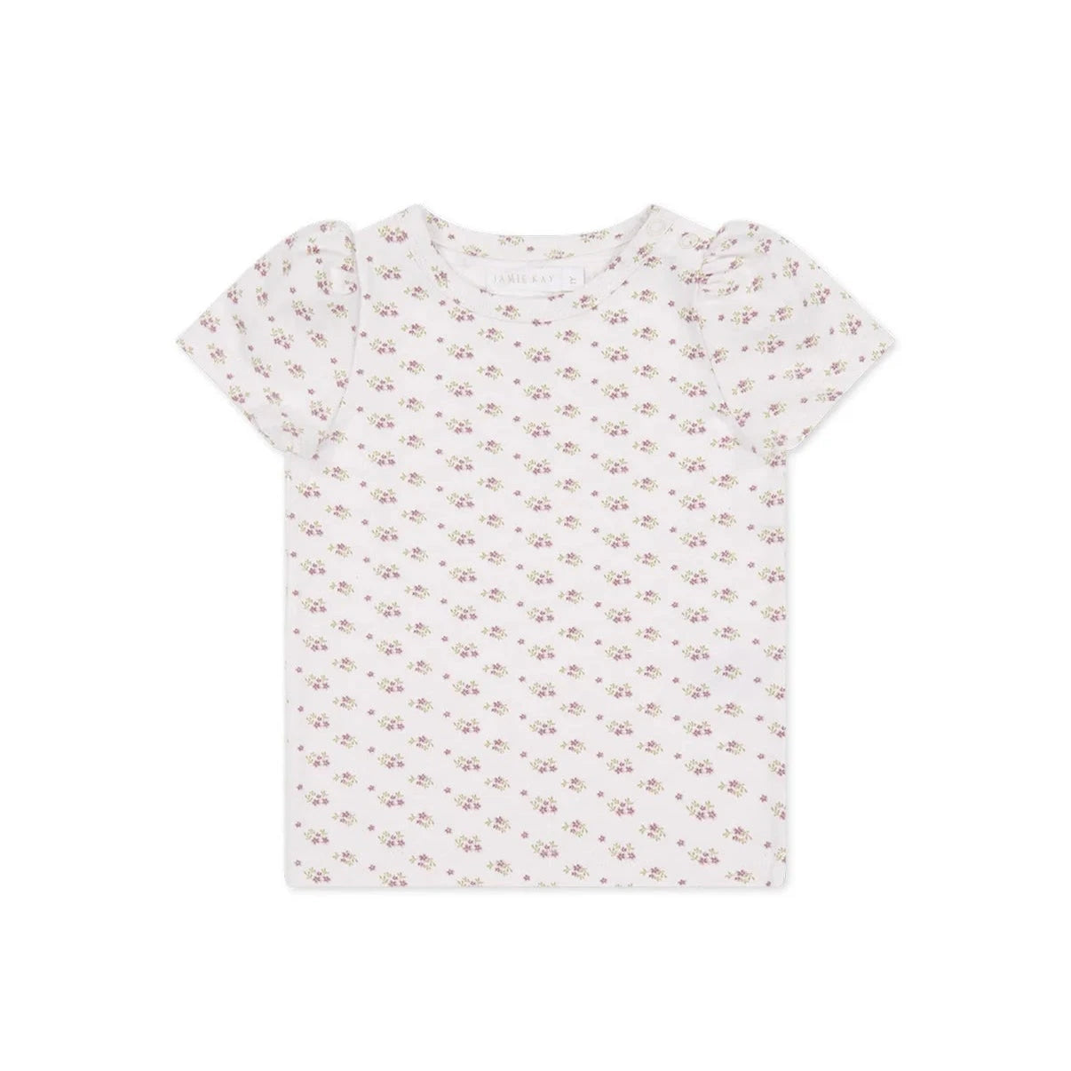 Jamie Kay Tasha Top - Rose Floral Pink - Organic Cotton Short Sleeve Top Jamie Kay 