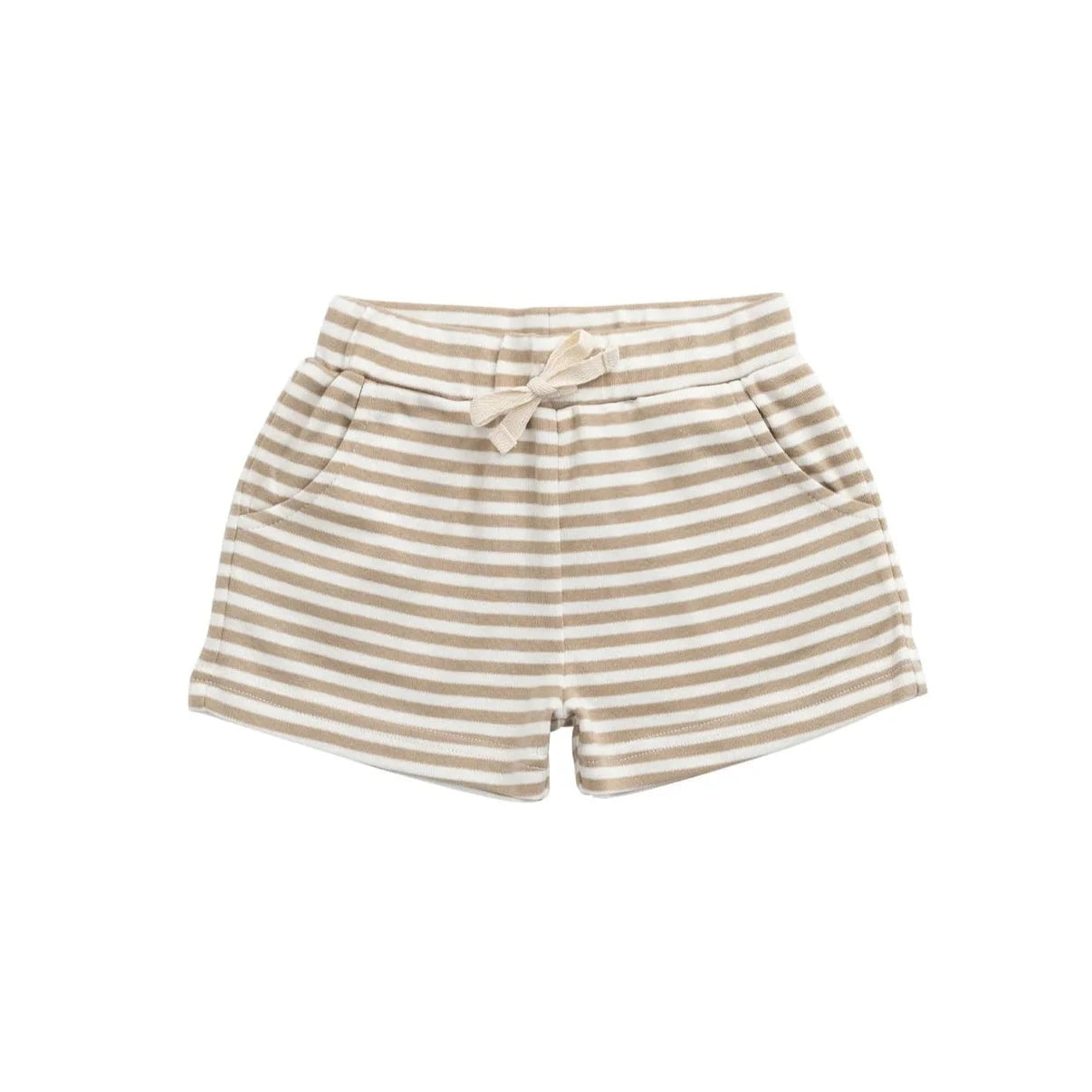Jamie Kay Wesley Short - Slim Stripe Brioche/Cloud - Pima Cotton Shorts Jamie Kay 