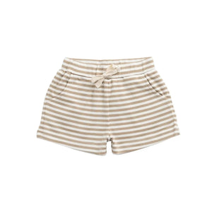 Jamie Kay Wesley Short - Slim Stripe Brioche/Cloud - Pima Cotton - PREORDER