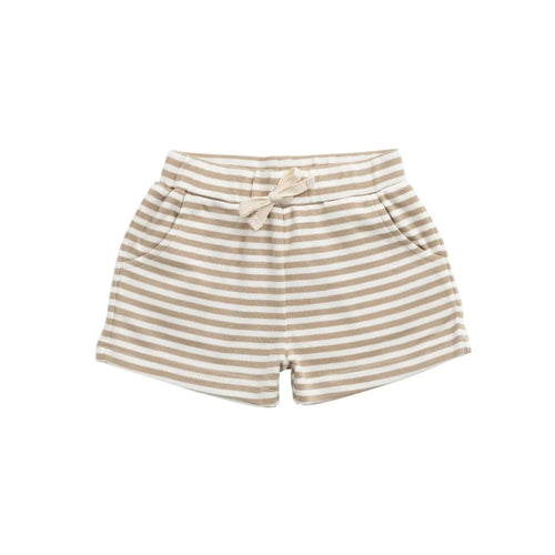 Jamie Kay Wesley Short - Slim Stripe Brioche/Cloud - Pima Cotton - PREORDER