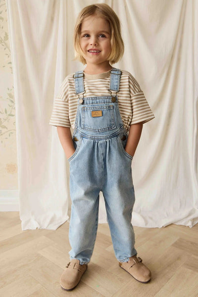 Jamie Kay Wesley Tee - Slim Stripe Brioche/Cloud - Pima Cotton Short Sleeve Top Jamie Kay 