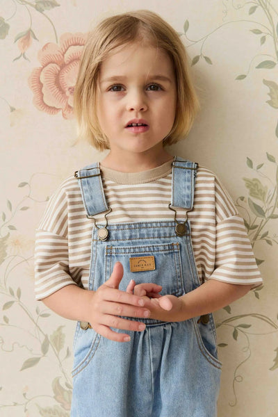 Jamie Kay Wesley Tee - Slim Stripe Brioche/Cloud - Pima Cotton Short Sleeve Top Jamie Kay 
