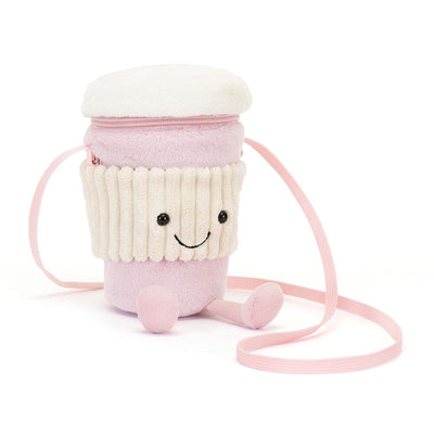 Jellycat Amuseable - Coffee-To-Go Pink Bag Soft Toy Jellycat 