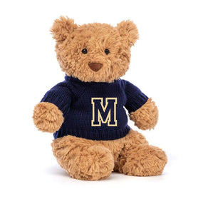 Jellycat Bartholomew Bear Medium - With Navy Varsity Jumper