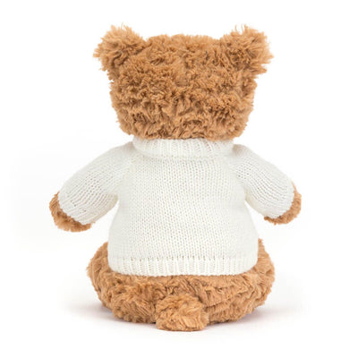 Jellycat Bartholomew Bear Medium - With Personalised Cream Jumper Soft Toy Jellycat 