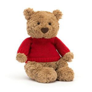 Jellycat - Bartholomew Bear Medium | With Personalised Red Jumper