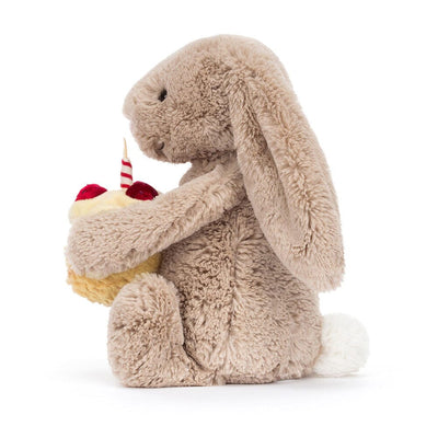 Jellycat Bashful - Beige Birthday Bunny Soft Toy Jellycat 