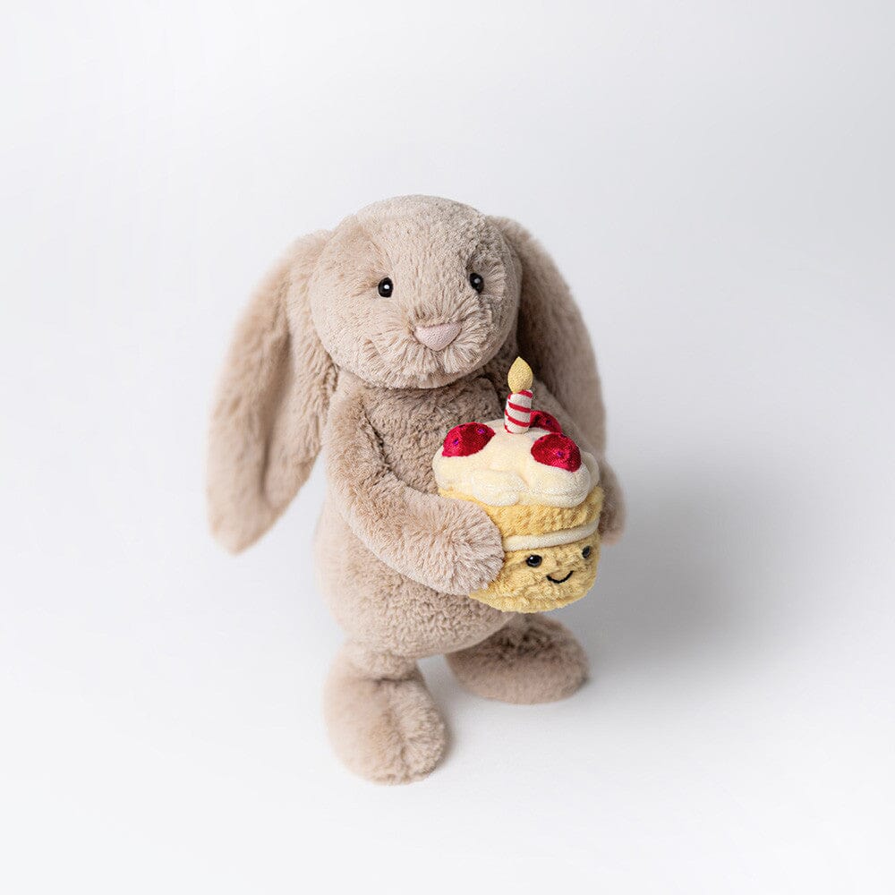 Jellycat Bashful - Beige Birthday Bunny Soft Toy Jellycat 