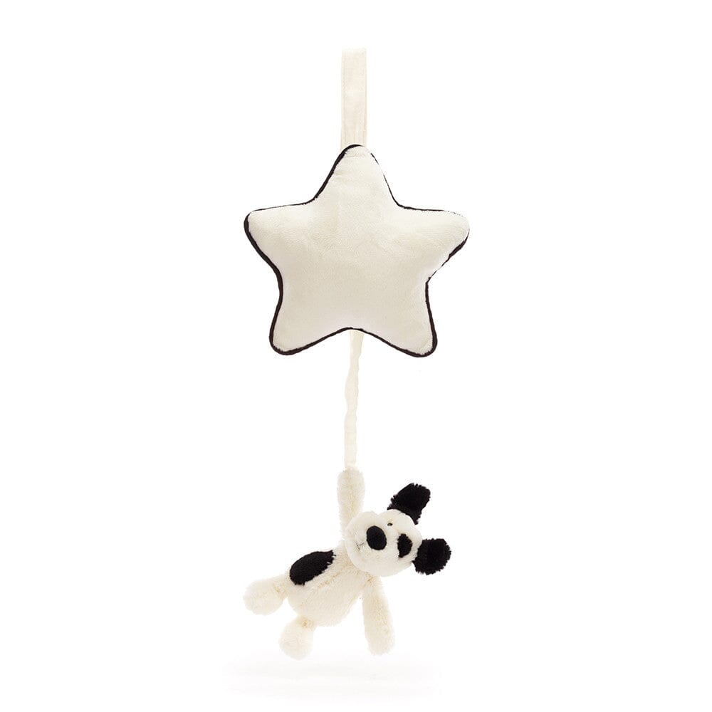 Jellycat Bashful - Black & Cream Puppy Musical Pull Soft Toy Jellycat 