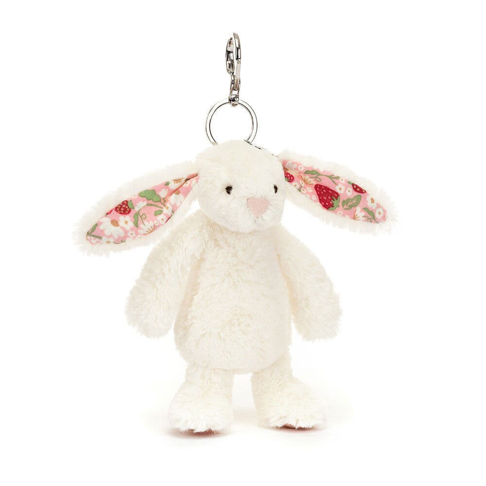Jellycat Bashful Bag Charm Blossom Cream Berry Bunny