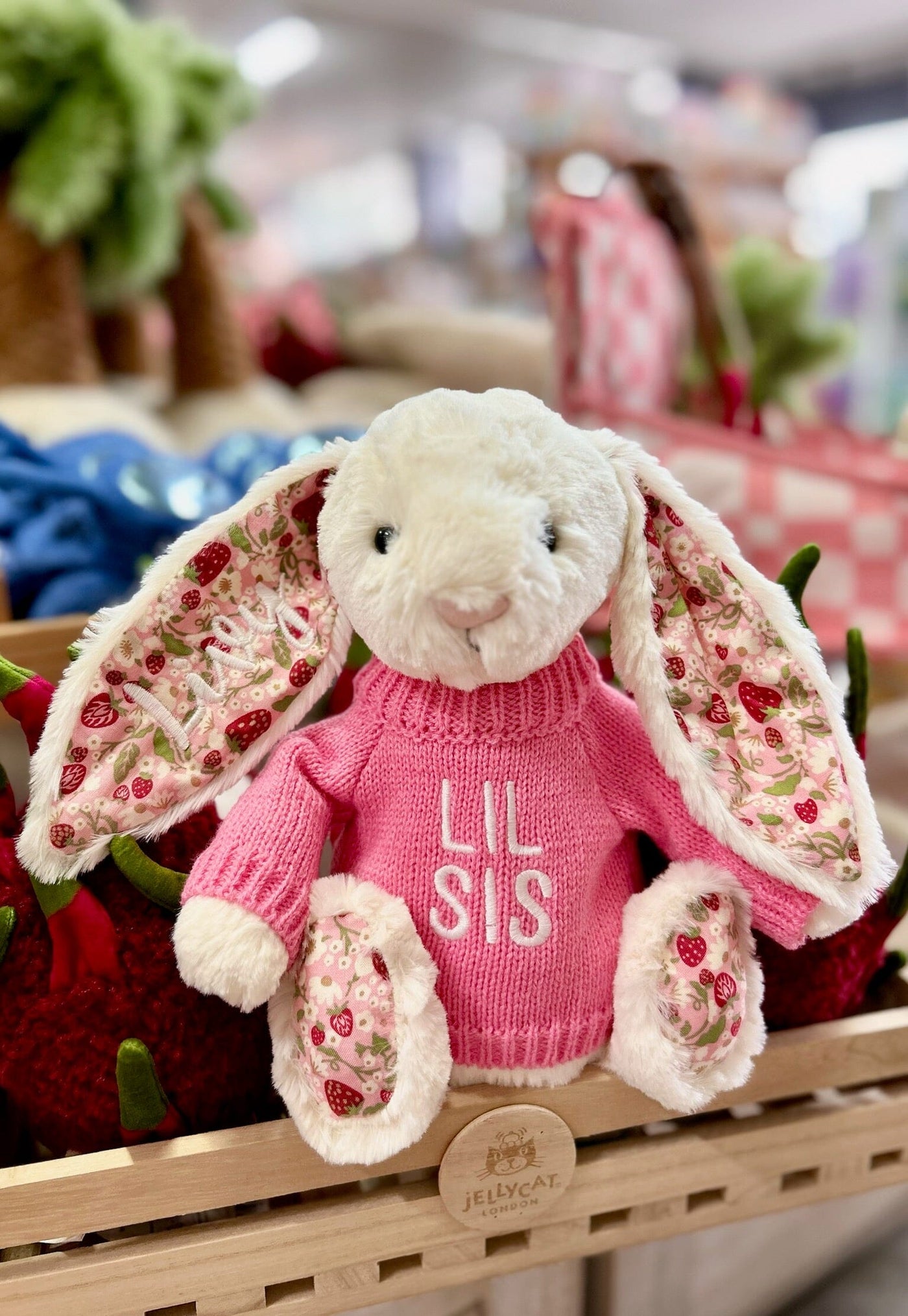 Jellycat Bashful Blossom - Cream Bunny Berry Original Soft Toy Jellycat 