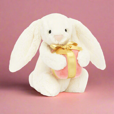 Jellycat Bashful - Bunny with Present Soft Toy Jellycat 