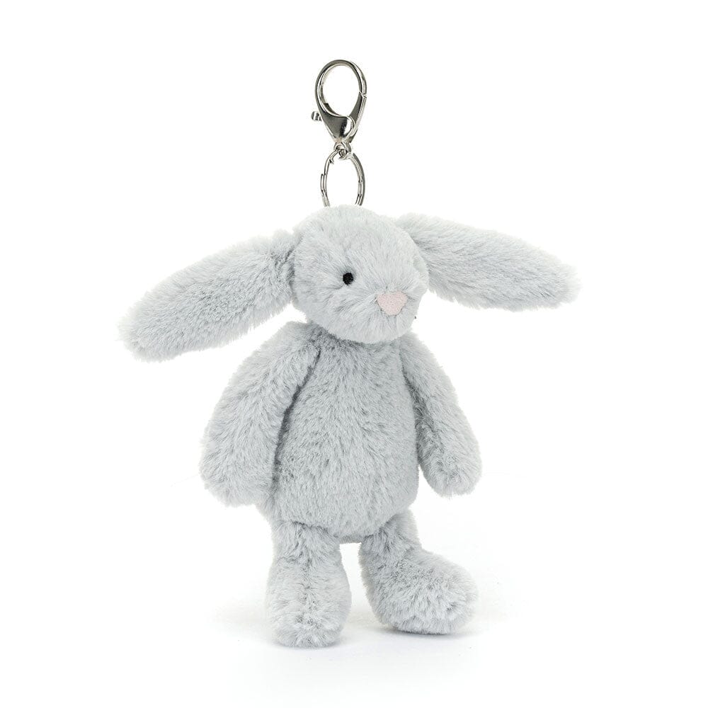 Jellycat Bashful - Silver Bunny Bag Charm Soft Toy Jellycat 